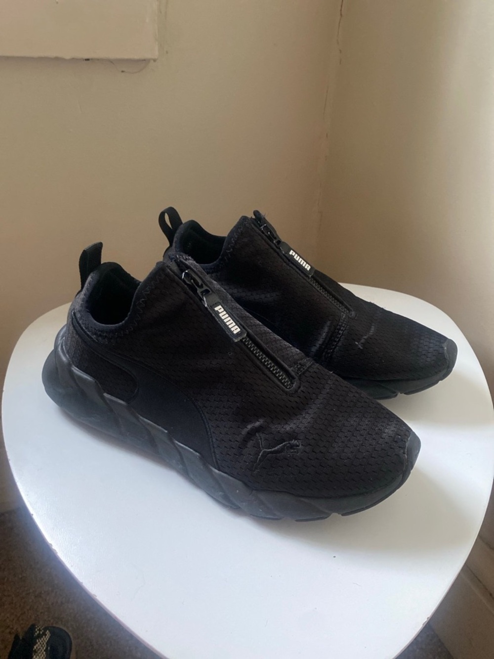 Puma Weave Zip Slip-On Zip Black Training Sneakers